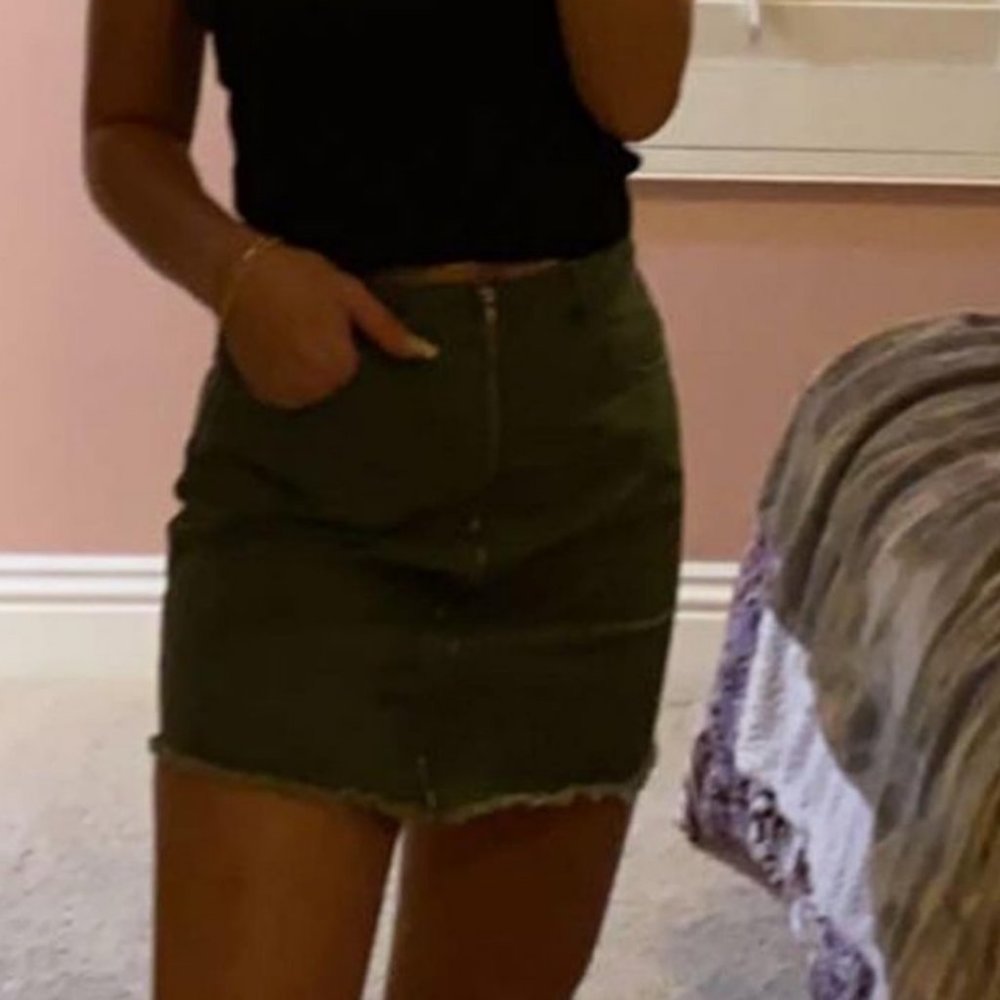 Army Green Jean Skirt